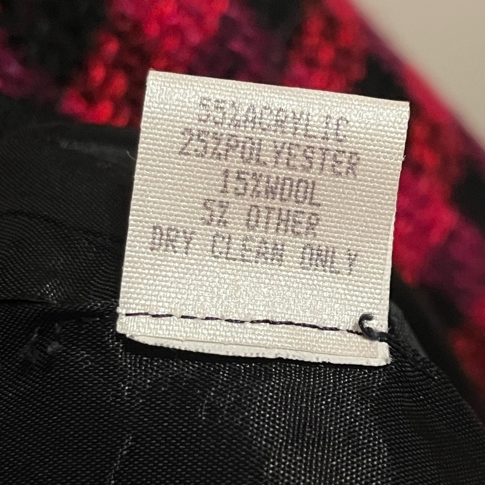 Preswick & Moore Vtg 90s Pink & Black Blazer Jacket, Gold/Black Buttons Size 14 - Picture 16 of 17